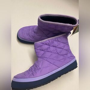 Kamik Puffy Mid Women's Casual Booties slip on lavender quilted size 5 New
